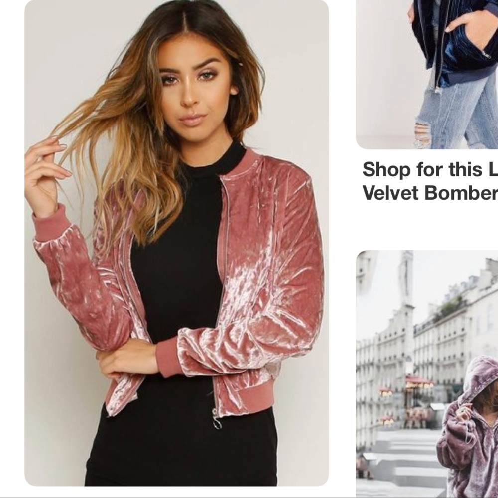 MACYS Crushed Velvet Bomber Jacket **SOLD